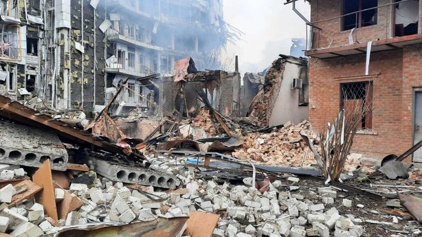 Destroyed buildings in Kharkiv. (IMAGE: Courtesy )
